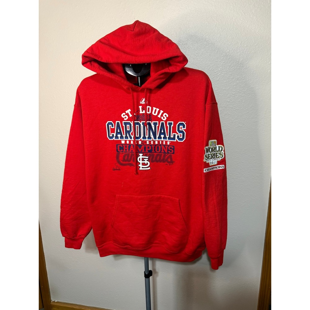 Majestic St Louis Cardinals‎ 2011 World Series Champions Hoodie Red Mens Large
